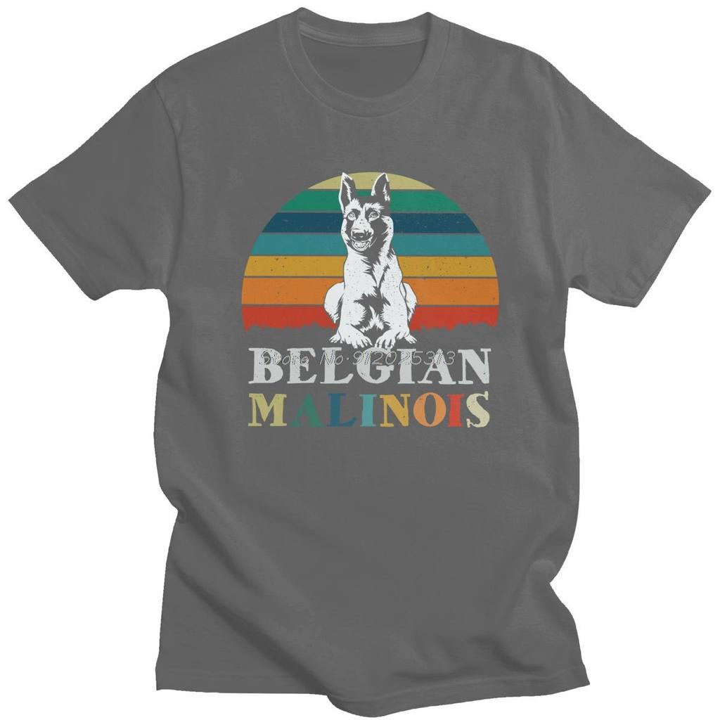 Lustiges Belgischer Schäferhund T-Shirt Herren Baumwoll-T-Shirt Vintage Sonnenuntergang Schäferhund T-Shirt Kleidung Geschenk Herrenbekleidung