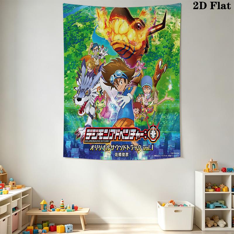 Digimon Ultimate Adventure Tapestry Background Cloth Fashion Print Homestay Soft Decoration Tapestry Background Cloth Soft