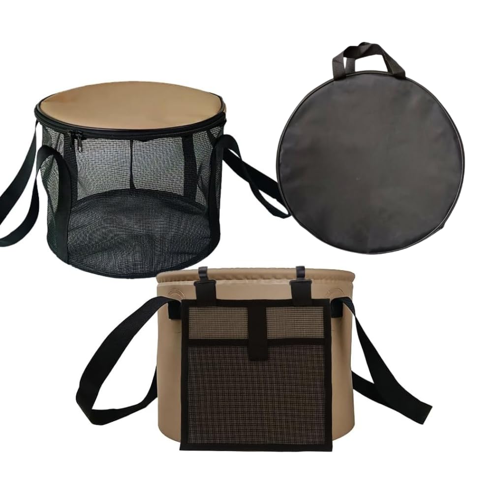 

активным Складным ведром для автомобильной катастрофы, большим для хранения, Стабильность1_ [Изобретенный кемпер] кемпинг, на открытом воздухе, сетка, карманы, многофункциональный, простой,