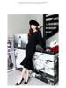 Elegant Black Mermaid Skirt Dress: Women's Long Sleeve, Over-the-Knee Knitted Style