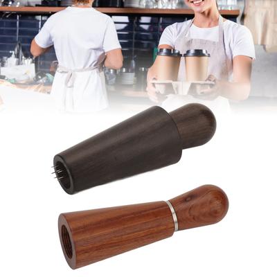Coffee Distribution Tool Stirrer Stirring WDT Tool Natural Wood Handle with Stand for Professional Coffee Shop WDT Tool