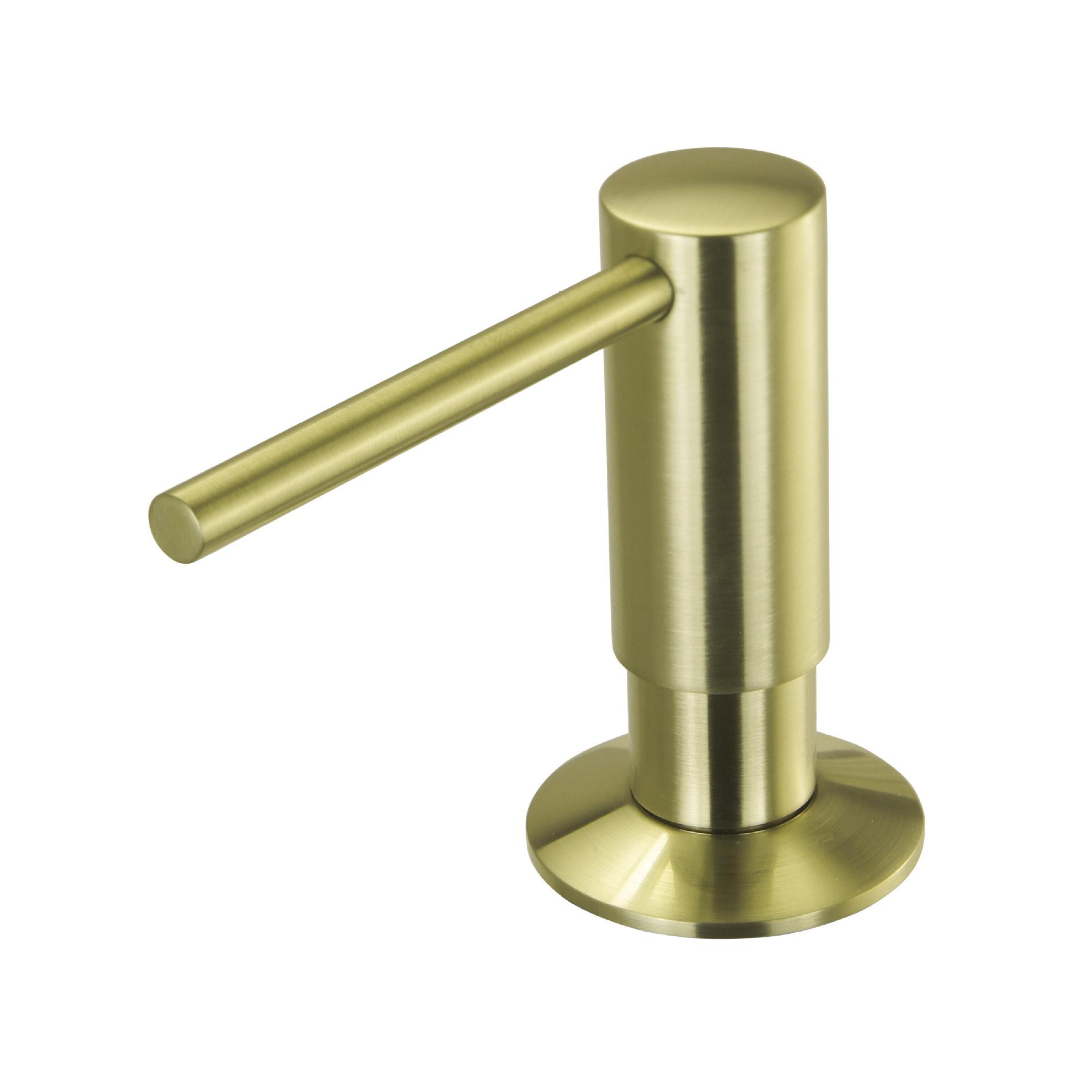 

Brushed Champagne Gold Brass Push-Type Sink Soap Dispenser, 500ml Countertop Hand Sanitizer for Kitchen. латунный