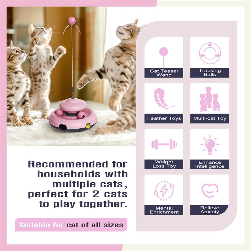 3in1 Multi-Katzen-Spielzeug Katzenangel Feder Verfolgungsbälle Gewichtsverlust Intelligenzförderung Angstlinderung Kätzchen Interaktives Spielzeug