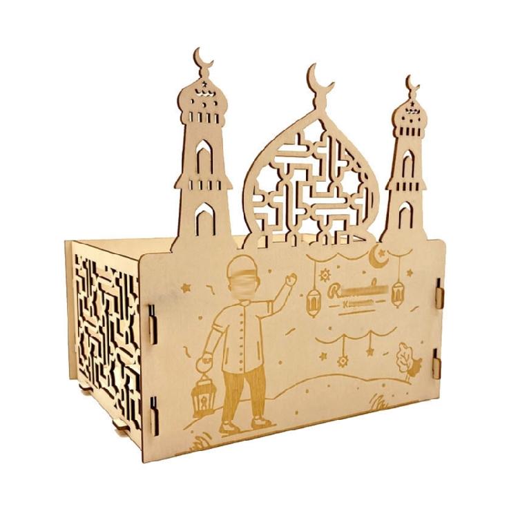 Eid Wood Ornaments Hollow Moon Stars Indoor Restaurant Dining Room
