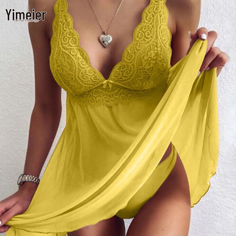 Women's Sexy Lace Sling V-Neck Nightdress