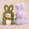 Bunny Hoodie Vinyl Doll Keychain Plush Rabbit Plushie with Bell Cute Backpack Charm And Car Accessory