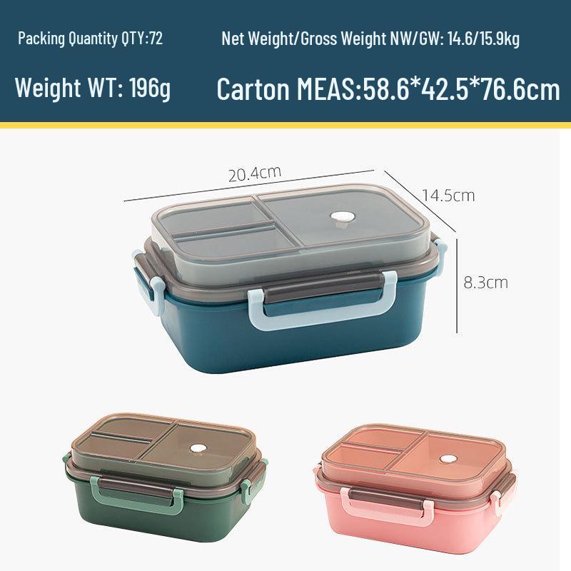 Microwaveable Double-Layer Office & Student Lunch Box with Cutlery