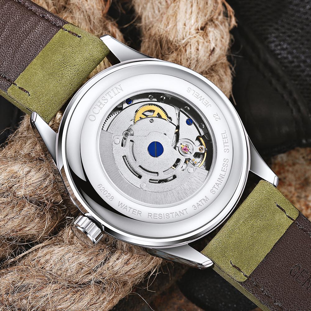 New Man Mechanical Pilot Wrist Watches Luxury Self Wind Leather Mechanic Male Clock Auto Date Relogio Masculino Gift for Men