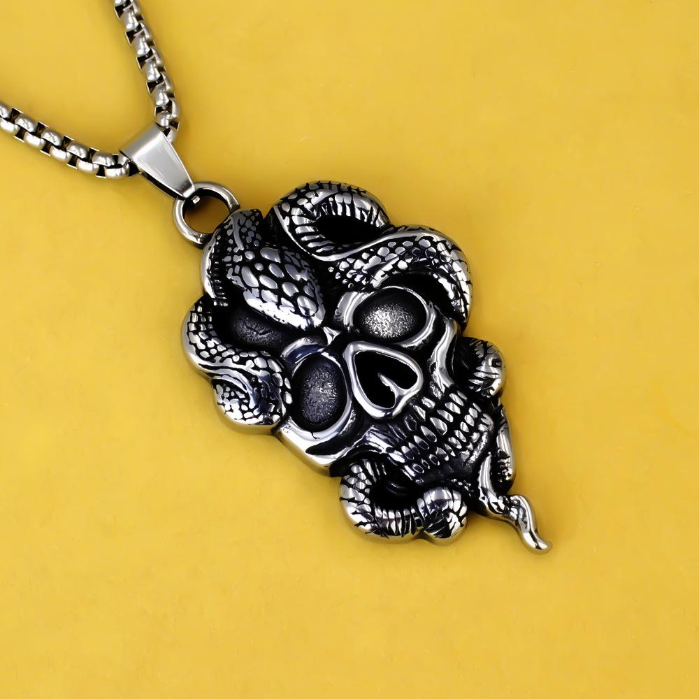 Antique Titanium Steel Viking Cross Necklace For Men Fade Resistant Pendant Jewelry