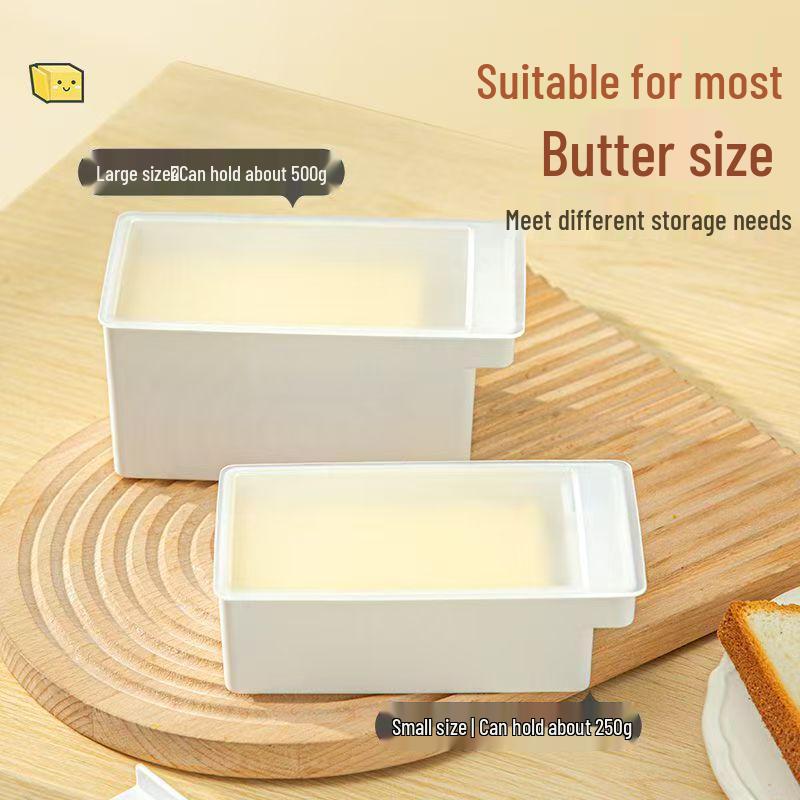 Japanese-Style Cheese Storage Box with Butter Cutter and Lid for Refrigerator