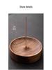 Zen Round North American Walnut Incense Holder with Agarwood Incense Sticks - Chinese Style Solid Wood Household Burner