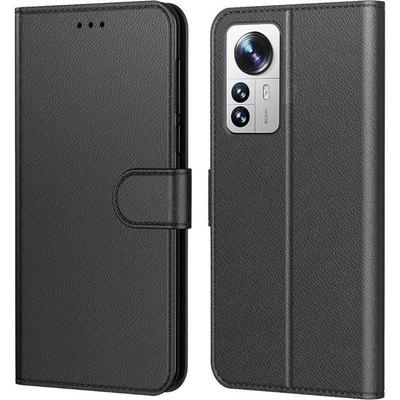 Protective Case - E.F.CONNECTION - for Xiaomi 12 - Black - Anti-Scratch - Magnetic Closure