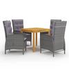 VidaXL 5-piece Garden Dining Set, Grey