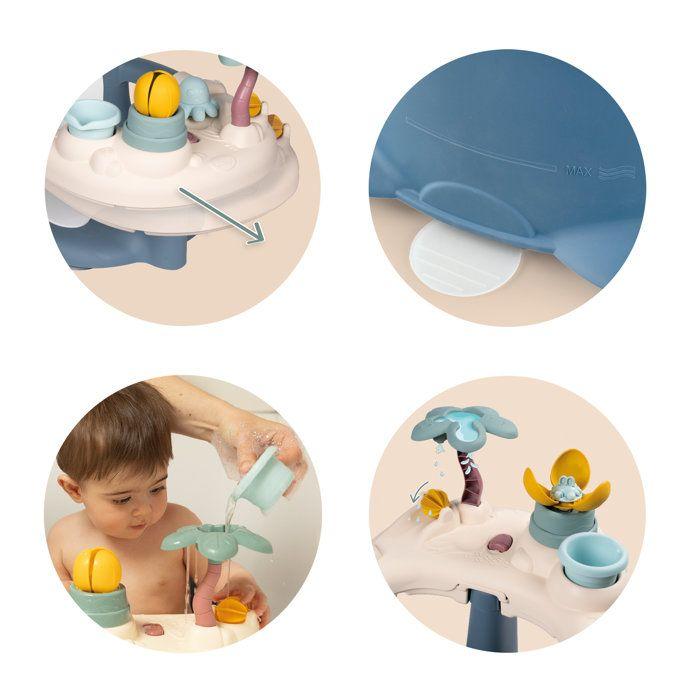 Siège de Bain - Little Smoby - 2 en 1, Tablette d'Activités Réglable, Ventouses Incluses - Dès 6 Mois - Fabrication française
