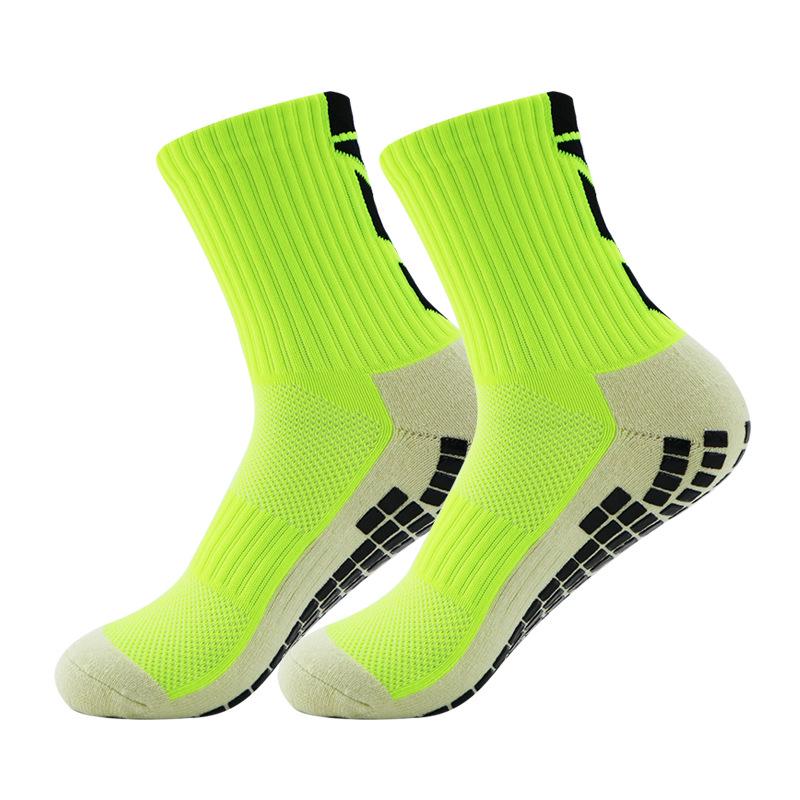Men's Non-Slip Glue-Dot Football Socks - Thick Towel Cushion, Mid-Tube Training Sports Socks