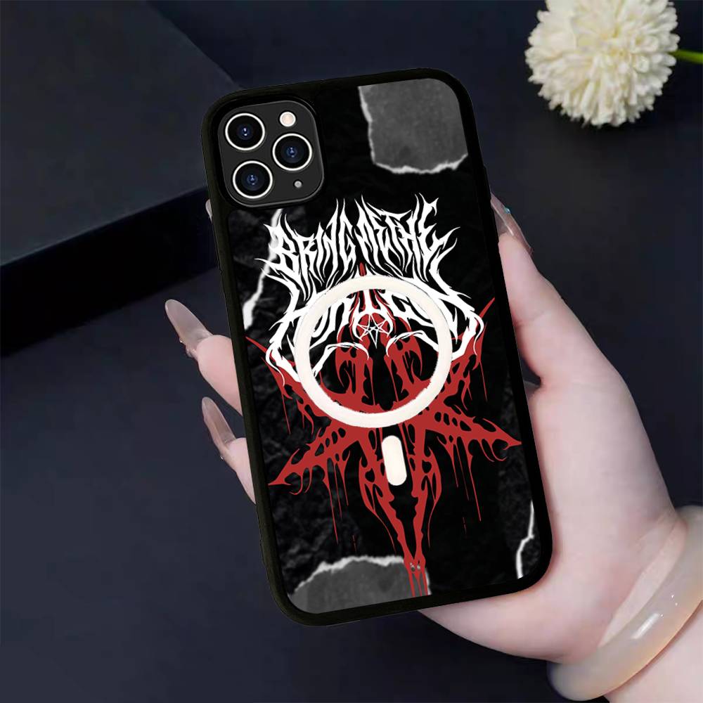 

B-Bring Me The Horizon BMTH Black For Magsafe Magnetic Phone Case For IPhone 16 15 17 Pro Max 11 12 13 14 Plus Cover iPhone 15 plus