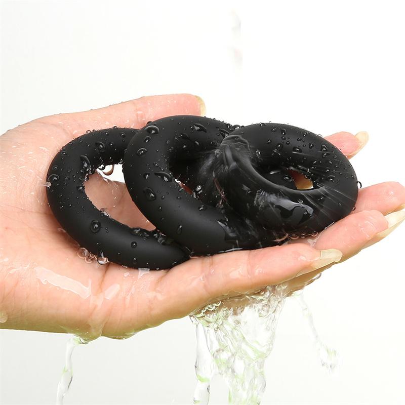 Liquid Silicone Cock Rings For Men Scrotum Testis Restraint Male Delay Ejaculation Penis Lasting Erection Adult Games Reusable