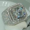European & American Style Men's Dominant Micro-paved Full Diamond Ring with Naked Stones