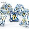 7 Pcs Silver Blue Leaf Flower Metal Dice Hollow Metal Polyhedral Dice Set Suitable for Role-Playing RPG  Board Game Card Game