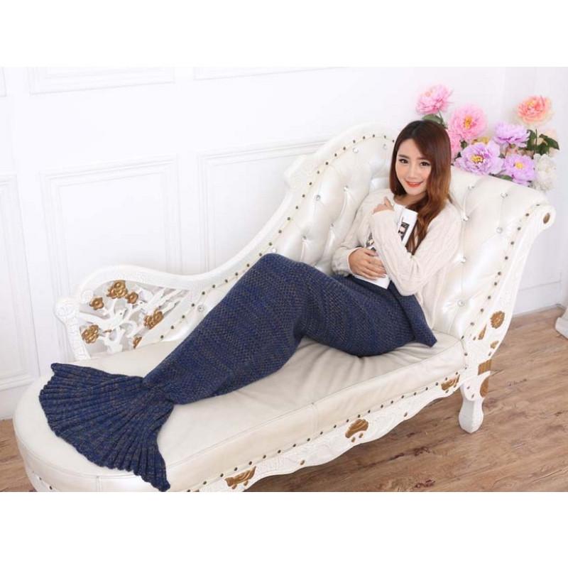 Mermaid Blanket Tail Crochet Knitting Air Conditioner Blankets Soft Gift Warm