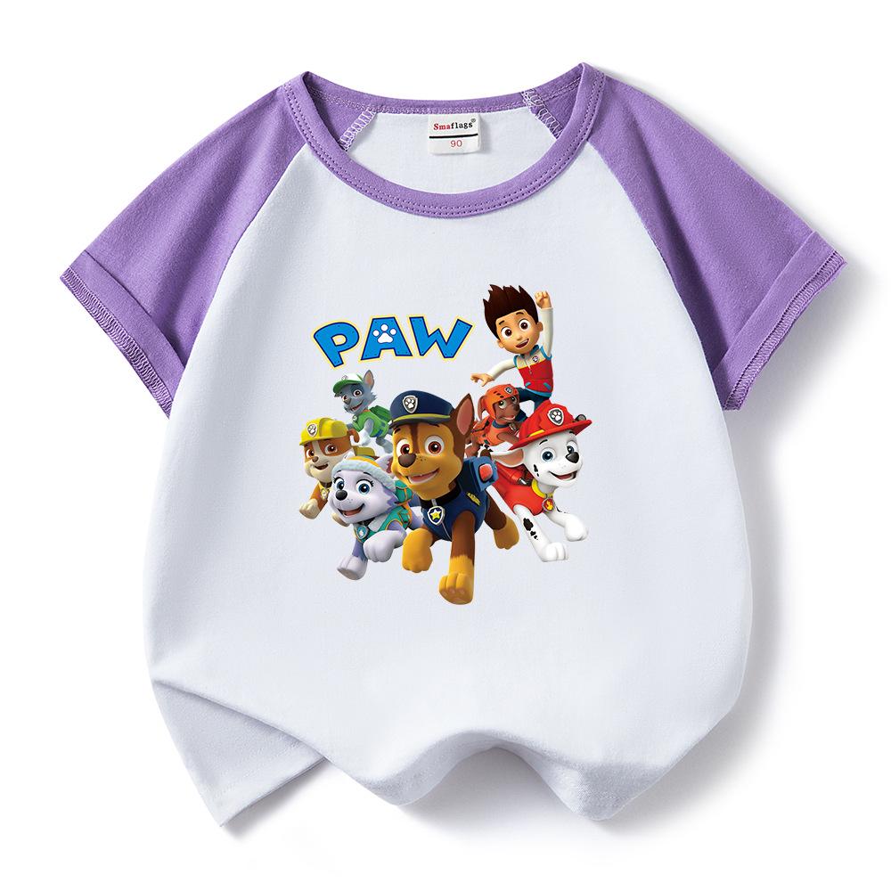 Paw Patrol Summer 2022 Kids' Two-Piece Set: Trendy Short Sleeve T-shirt & Shorts for Boys and Girls