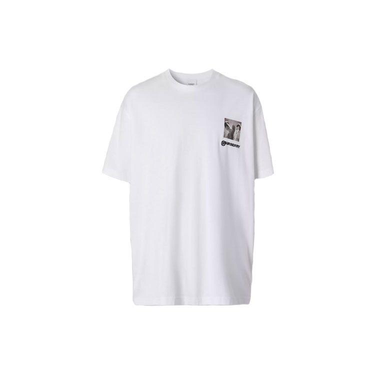 Burberry T Shirts Men's White Crew Neck Moderate Straight Fit 45637961