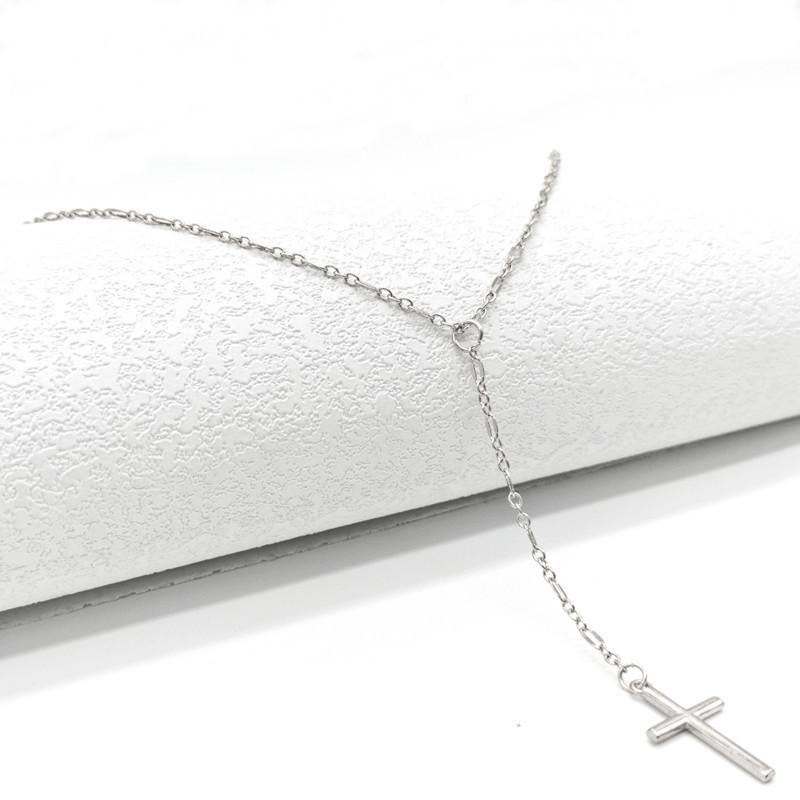 Fashion Personality Retro Lip Chain Versatile Exquisite Women, Simple Cross Pendant Necklace