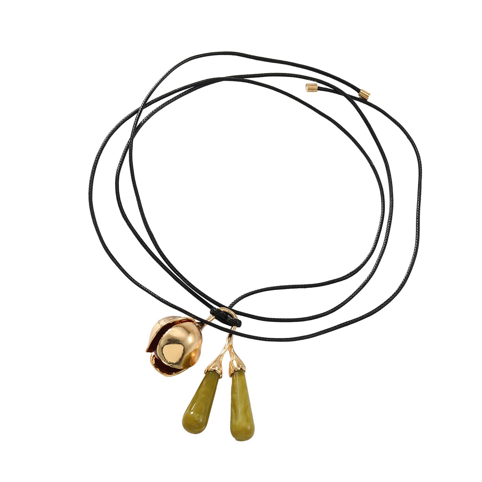 

Унисекс-ожерелье с подвеской в виде колокольчика, длинной нитью, стильное украшение на шею, идеально подходит для повседневной носки и вечеринок золотой