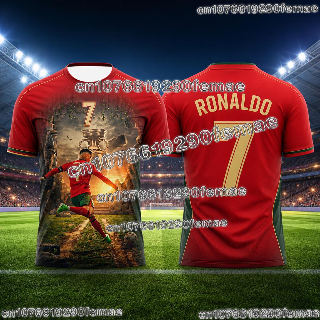 Fashion Men Soccer Jersey Ronaldo Design Breathable Quick Dry Football Top For Training Match Watching And Street Style Outfit