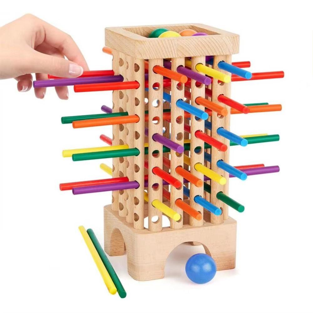 Dice Wooden Stick Board Game 42/16 Colourful Sticks Wooden Stick Tower Toy Set  Family