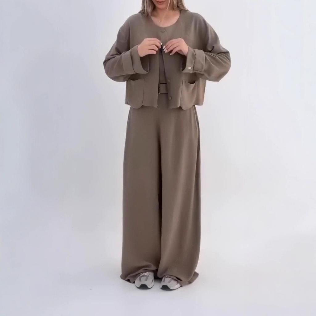2025 Cross-border European and American Women's Clothing Amazon Early Autumn New Waist and Thin Jumpsuit Sunscreen Top