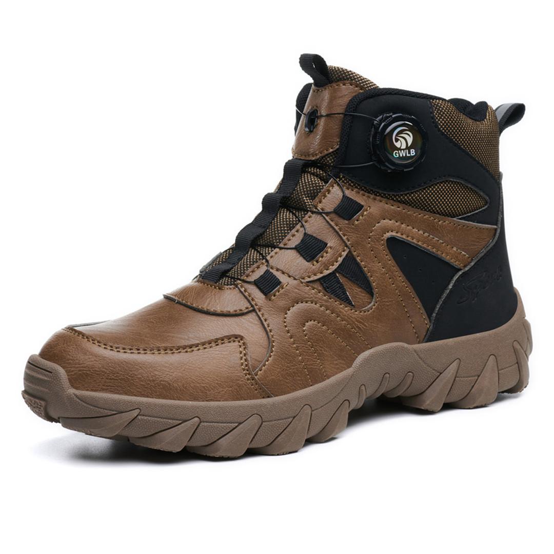 

anti smashing shoes construction site swivel buckle safety shoes with steel toe for men high top microfiber leather safety boots Comfortable Soft Sole 38