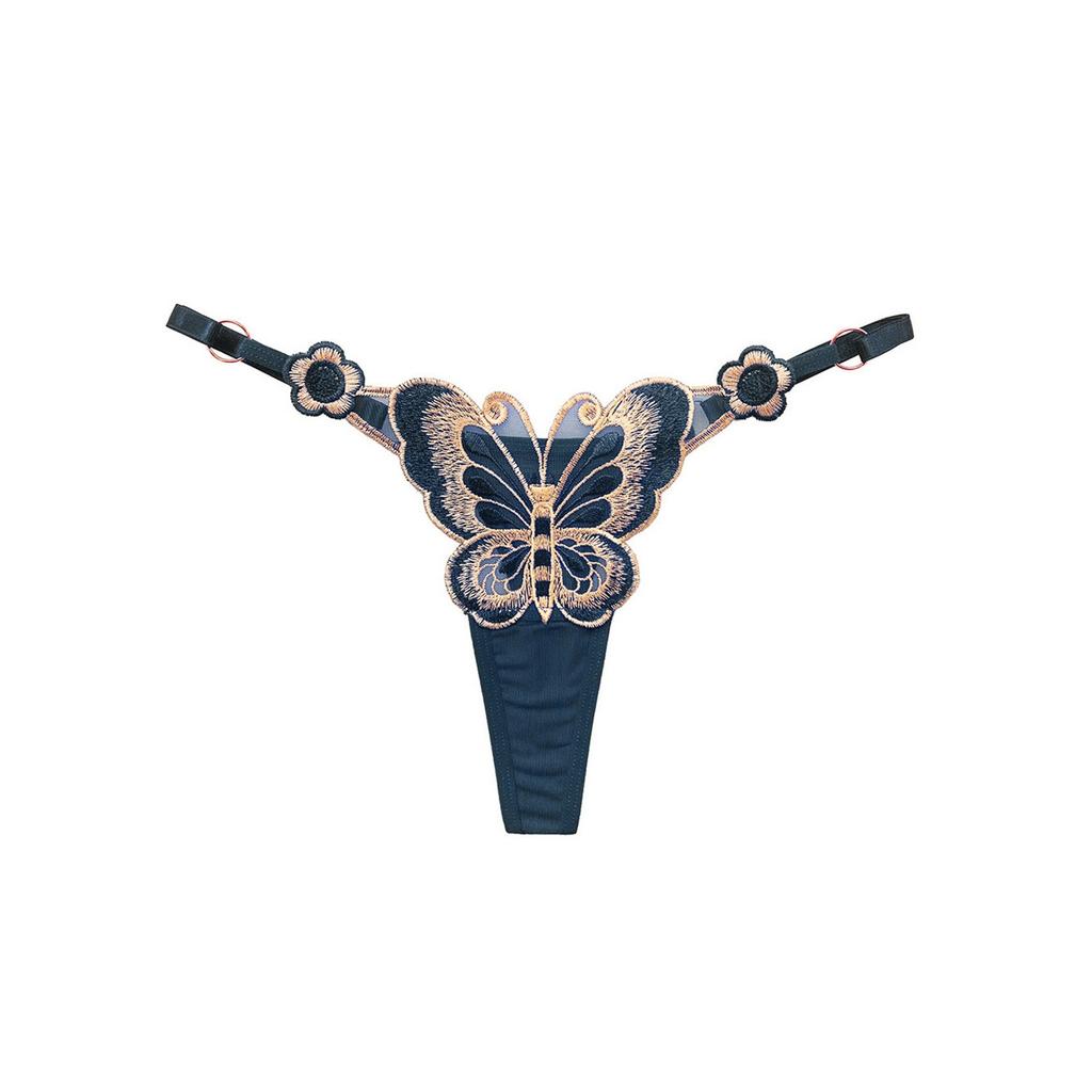 Fashion Butterfly Thong Female Sexy Hotembroidery Adjustable Low Waist Panties For Women