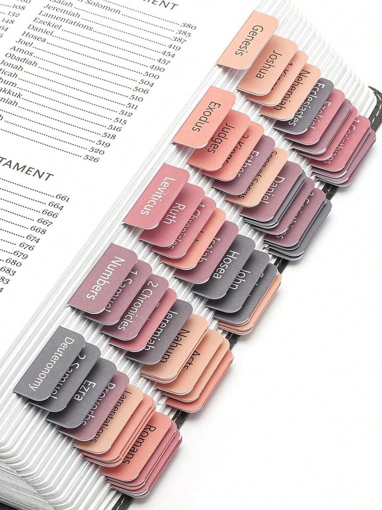 75pcs Bible Tabs, Bible Index Tabs Stickers for Catholic/Christian Bible, Sticky Notes Back To School