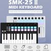 M-VAVE SMK-25 II MIDI Pad Controller Keyboard USB Mini 25 Key,16 RGB Drum Pads,8 Knobs and Music Production,Software Included