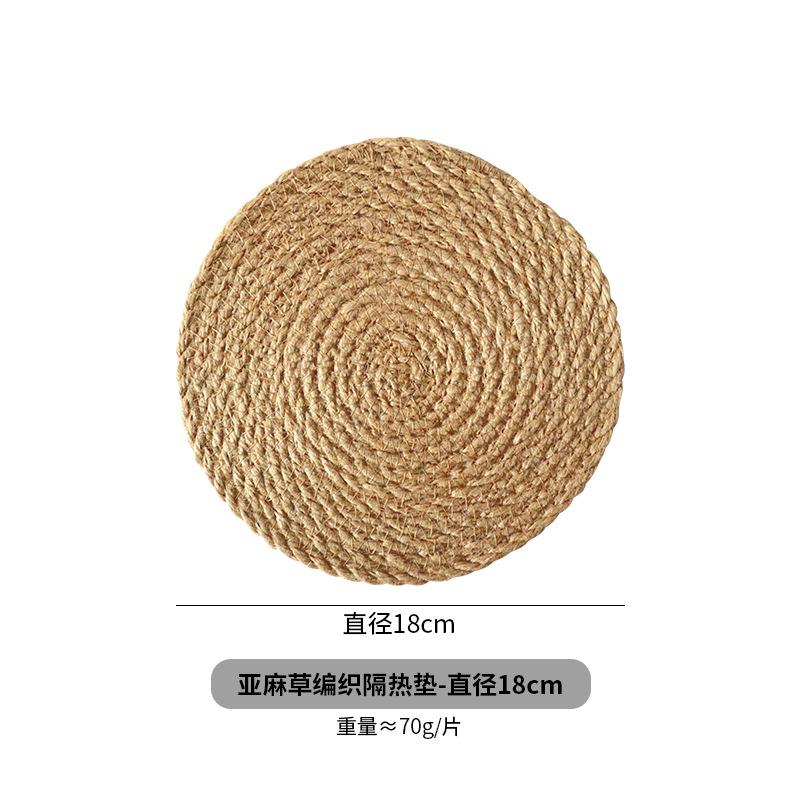 Ins Style Hand Woven Dining Table Insulation Mat Bowl Mat Household Dining Plate Heat-resistant Mat