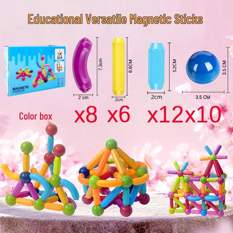 Magnetic Sticks Educational Toys: Large Particle Blocks for Early Childhood Learning and Assembly