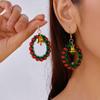 1Pair Christmas Tree Christmas Earrings Bell Xmas Dangle Earrings Wreath Earrings  New Year Ear Gift