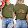 Big Fan of HuUnisex Rights Graphic TShirt Retro Rainbow Print On Front Back Crew Neck Short Sleeve Tee for Unisex Unisex Tops