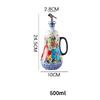 Flowers Plants Ceramic Olive Oil Bottle Soy Sauce Vinegar Multifunctional Kitchen Seasoning Drainage Bottle Kitchen Accessories