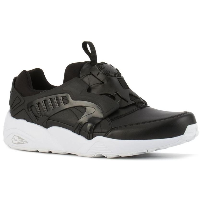 Puma Disc Blaze Leather Comfortable Shock Absorption Support Mid-Top Lifestyle Casual Shoes Unisex Casual Shoes Black White 361979-01