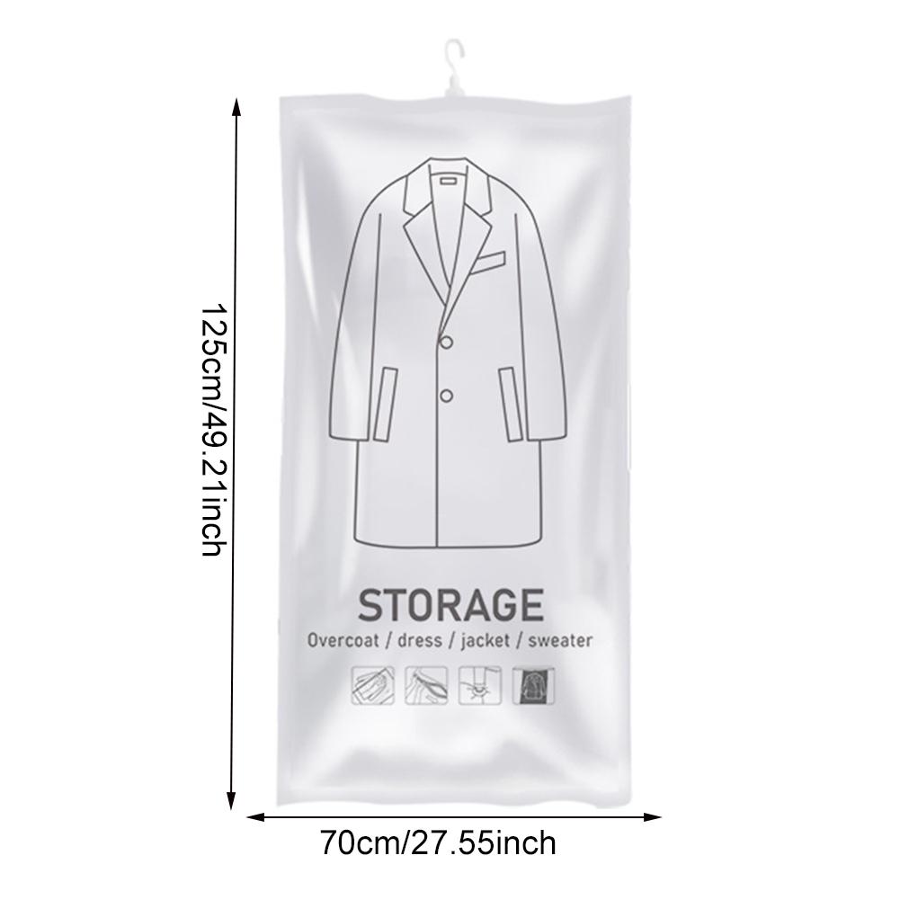 Hanging Vacuum Storage Bags Space Saving Clothes Compression Storage Bag Empty Pump Bags for Suits Dress Jacket