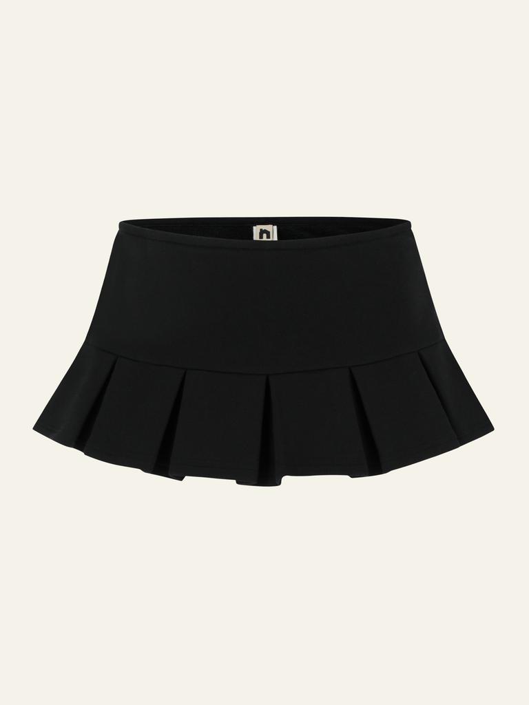 Deoineoseu Pleated Mini Skirt (Black)