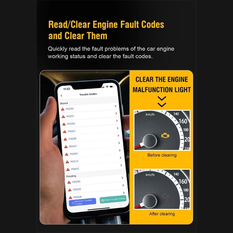 Multifunctional V020 OBD Car Diagnostic Scanner Tester Tool Suitable for Engine Fault Code Reading Quick Error Detection
