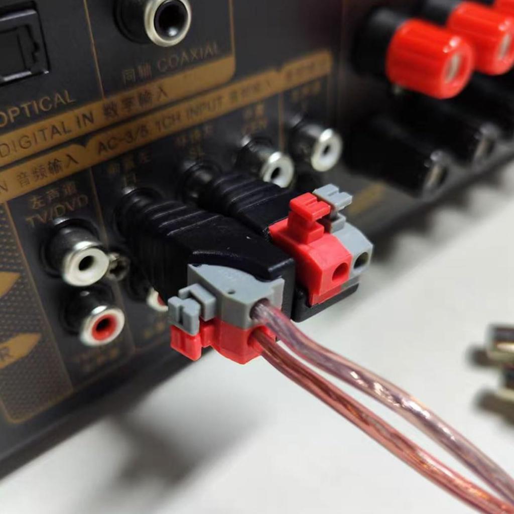Mirhua Speaker Wire RCA Speaker Phono RCA Male Conversion Adapter Easy Connection Solderless Male Terminal Female Terminal Spring Press Type Connector