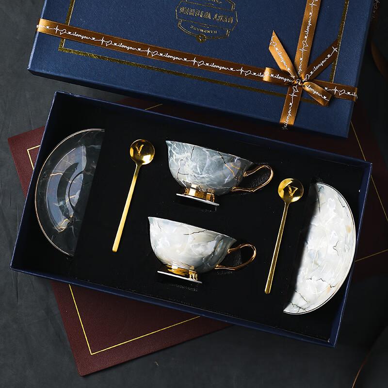 Ceramic Coffee Cup and Saucer Gift Set
