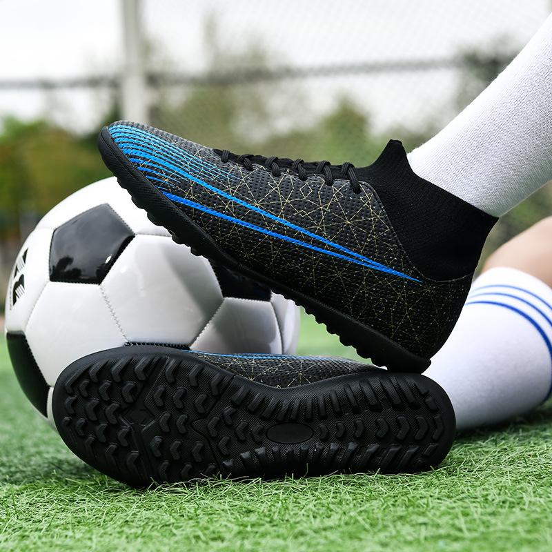 Large size football shoes high top youth primary and secondary school students football training shoes AG long nails TF broken nails non-slip sports s