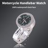 7/8 to 1 Motorcycle Handlebar Clock, Silver Waterproof Handlebar Glow Mount Clock Watch for Motorcycle, Cruiser, Chopper, Custom Bikes