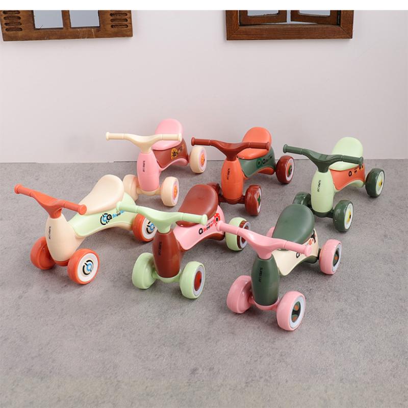 1Pc Mini Simulation Balance Car - Cute Four-Wheeled Baby Scooter Ornament, Creative Assembly Toy & Gift for Kids