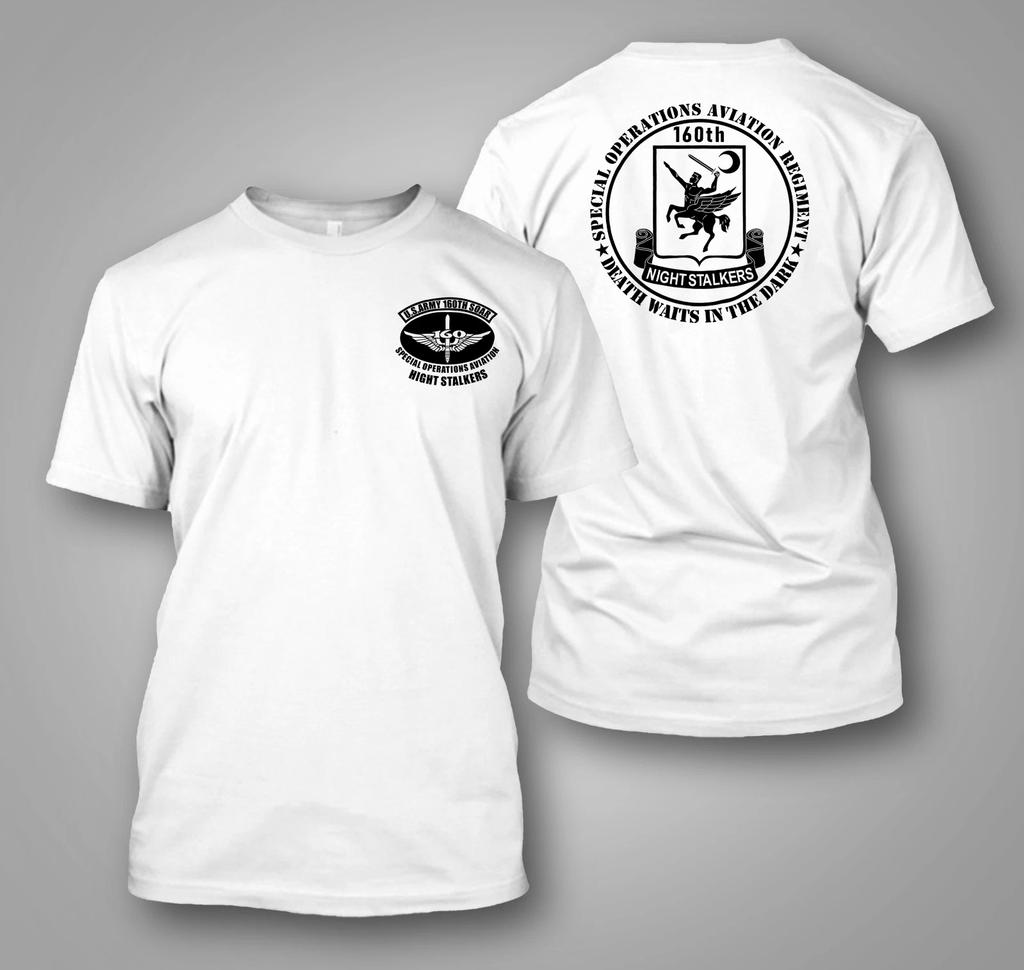 New US Army 160th SOAR Night Stalker Custom Unisexs Back and Front TShirt Tee